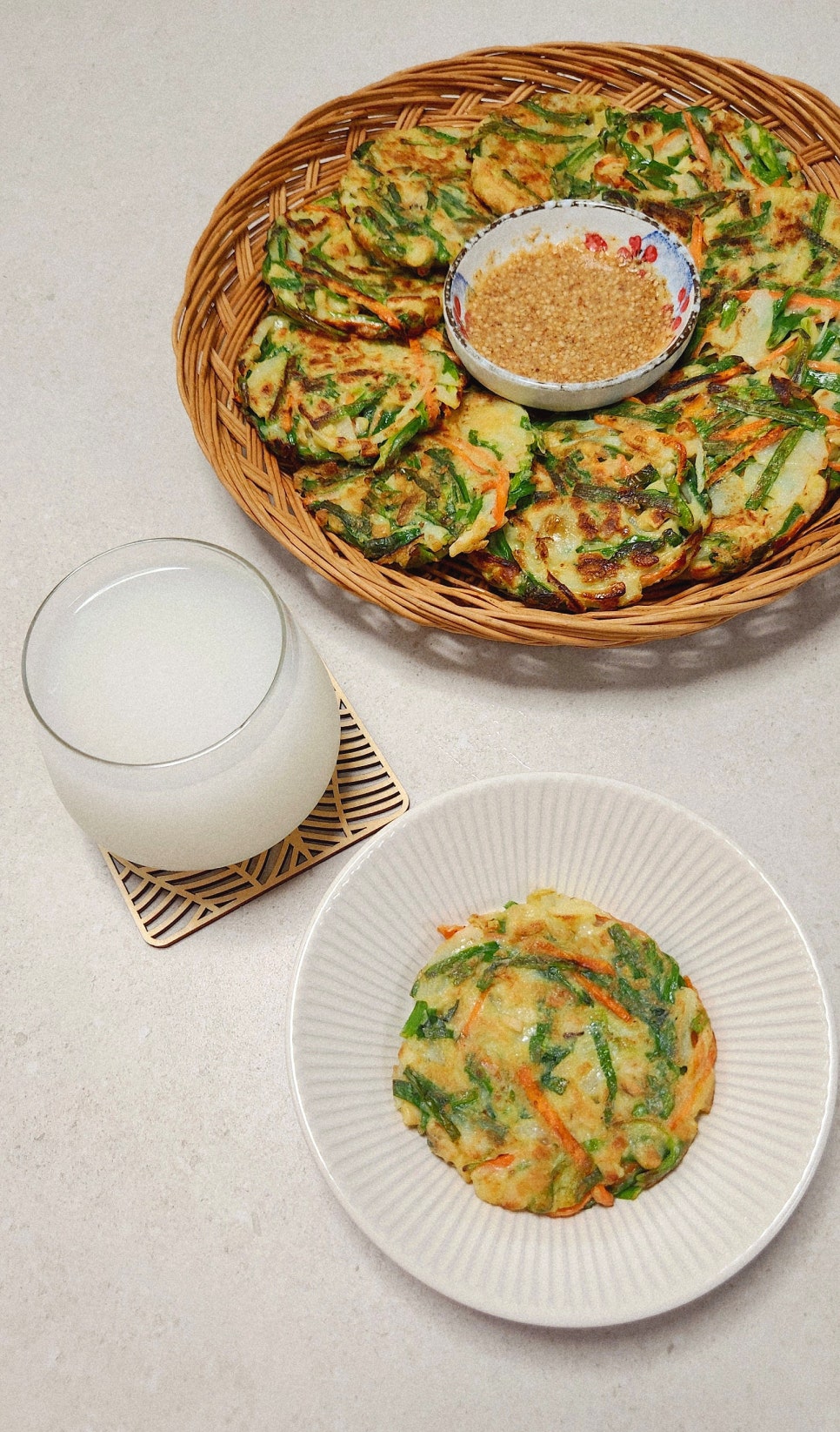 Bite-Sized Buchujeon Recipe (Korean Garlic Chive Pancakes)